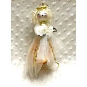 Vintage Santa's Best The Bee European Glass Flower Girl Ornament (1998)RARE, HTF
